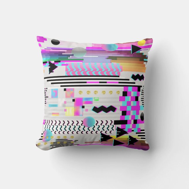Coussin Design Motif sans soudure. Cyberpunk numérique  (Recto)