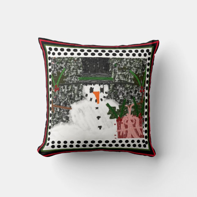 Coussin Design noir Team Fran Snowman (Recto)