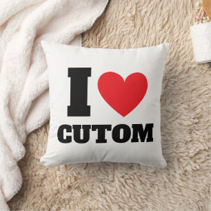 Coussin Design Personnalisé I Love I Heart Texte