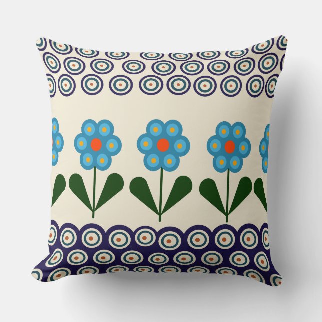Coussin Design polonais de céramiques traditionnelles (Recto)