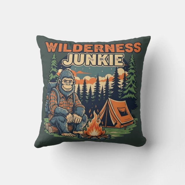 Coussin Design rétro de junkie sauvage de Bigfoot (Verso)