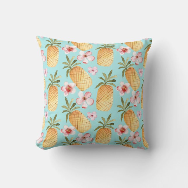 Coussin Design rétro tropical avec ananas (Recto)
