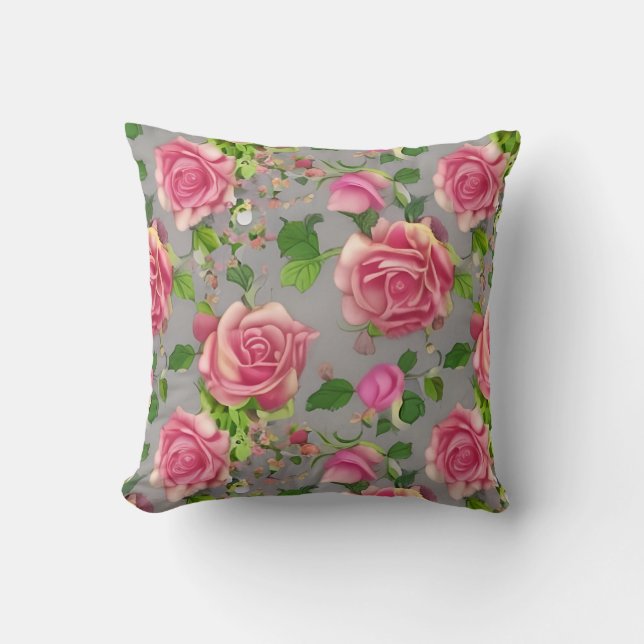 Coussin Design Rose de jardin de campagne français élégant (Recto)