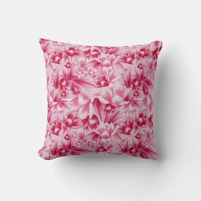 Coussin Design rose fleur Magnolie (Recto)