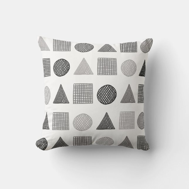 Coussin Design simple en forme gris blanc (Recto)