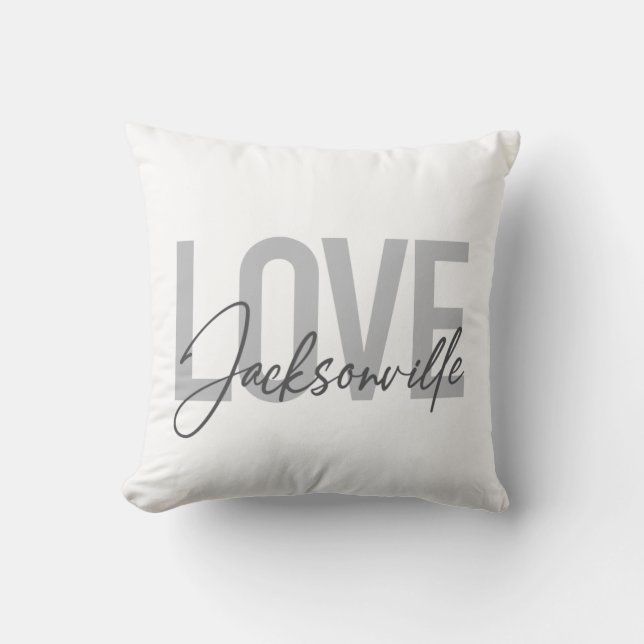 Coussin Design simple, moderne, cool Love Jacksonville (Recto)