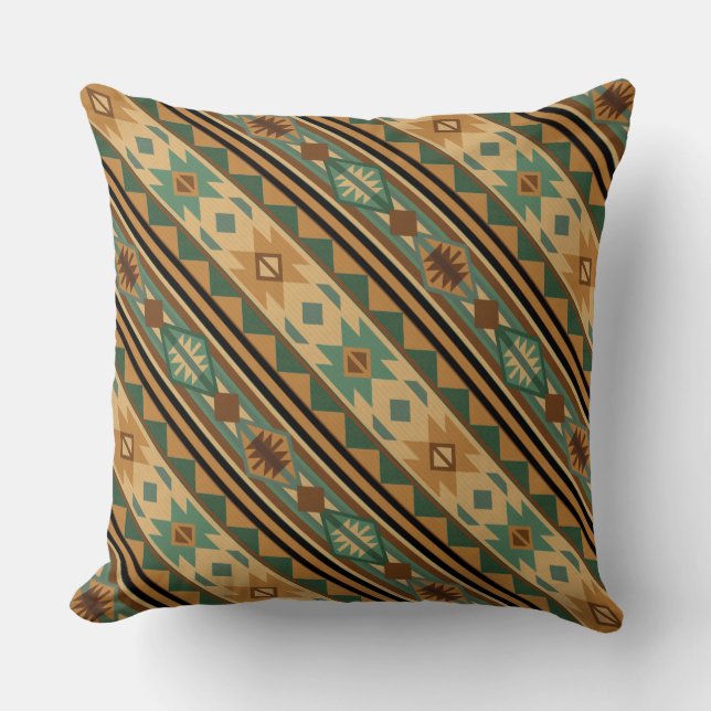 Coussin Design Sud-Ouest Vert Tan Brown (Recto)