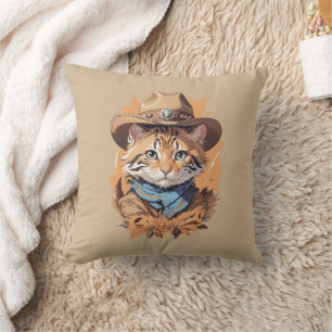 Coussin Design vintage Cowboy Kitten