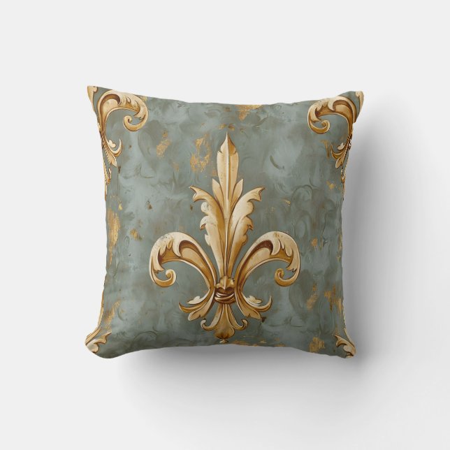Coussin Design vintage Fleur de Lis (Recto)