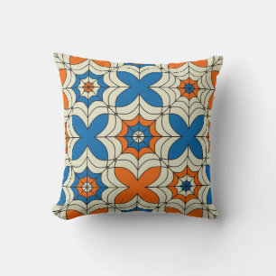 Coussin Design Web Abstrait bleu et orange