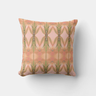 Coussin Designer Avec Rose De Corail Et Vert