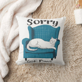 Coussin Désolé, j'ai des plans. Cadeau drôle pour amateur 