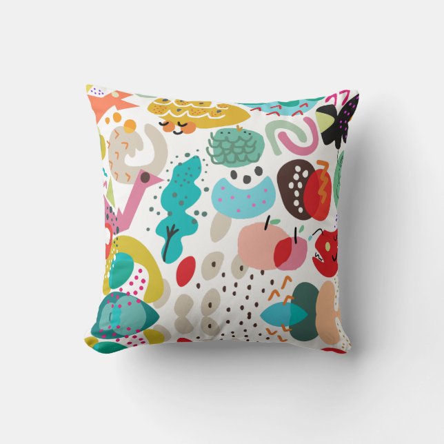 Coussin Désordre de jaillissement de couleur (Recto)