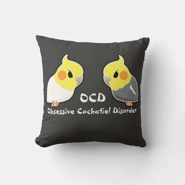 Coussin Désordre obsédant de Cockatiel (Recto)