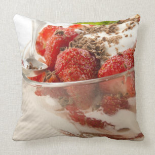Coussin Dessert de fraise avec du yaourt frais