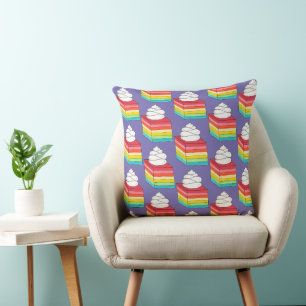 Coussin Dessert de salade rétro-arc-en-ciel de sept couche