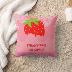 Coussin Dessert, Glace à la Fraise, Saupoudrage Arc-en-Cie