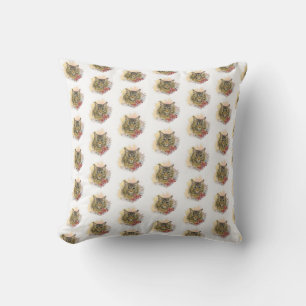 Coussin Dessin à la main drôle mignon manon Maine avec des