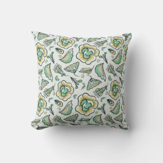 Coussin Dessin à la main motif floral abstrait