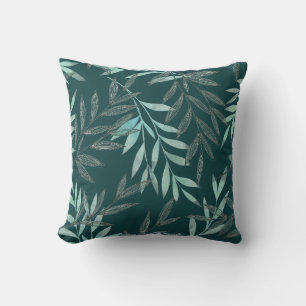 Coussin Dessin à l'aquarelle de feuillage feuilles plantes