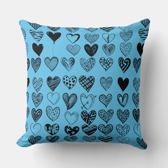 Coussin Dessin adorable de Black Heart Scribble (Recto)