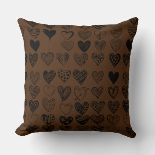 Coussin Dessin adorable de Black Heart Scribble