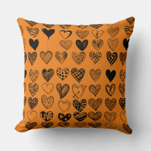 Coussin Dessin adorable de Black Heart Scribble