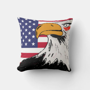 Coussin Dessin américain d'un aigle