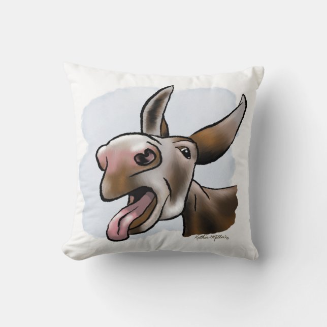 Coussin Dessin animé d'âne drôle fou (Recto)