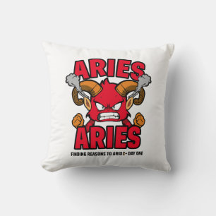 Coussin Dessin animé de Bélier du zodiaque drôle et sarcas