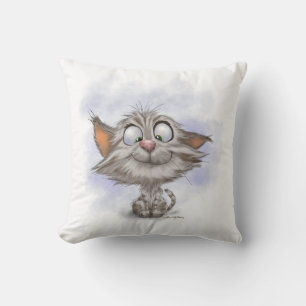 Coussin Dessin animé de chaton tabby amusant