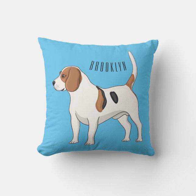 Coussin dessin animé de chien beagle (Recto)
