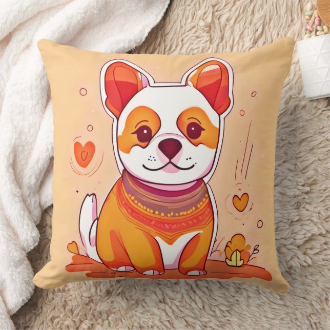 Coussin Dessin animé de Corgi mignon (Couverture)