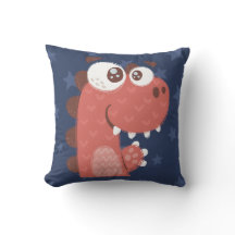 Dessin animé de dinosaure mignon bleu rouge décora