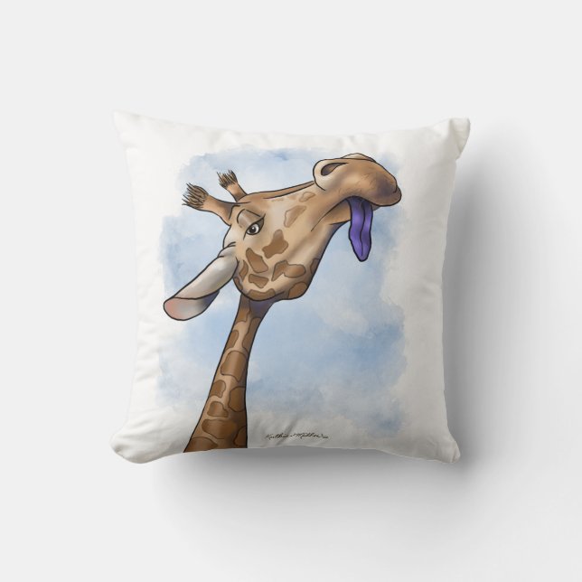 Coussin Dessin animé de girafe condescendant (Recto)