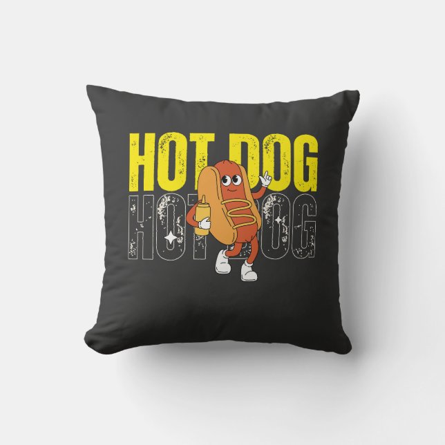 Coussin Dessin animé de hot dog graphique de nourriture ré (Recto)