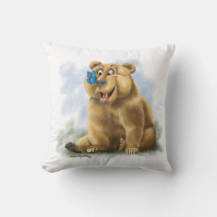 Coussin Dessin animé de papillon et d'ours