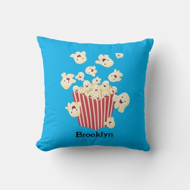 Coussin Dessin animé de pop-corn sautant drôle mignon (Recto)