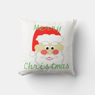 Coussin dessin animé joyeux noël père noël rouge