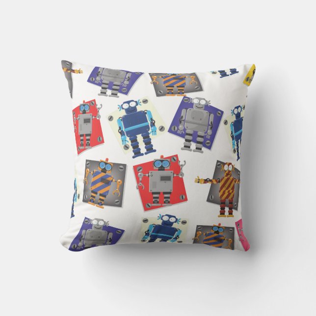 Coussin Dessin Animé Robots Mécaniques (Recto)