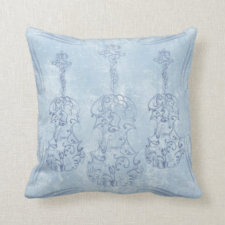 Coussin Dessin au trait bleu violon