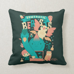 Coussin Dessin Bêtes Fantastiques Avec Newt Scamander
