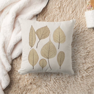 Coussin Dessin botanique naturaliste vintage   Feuille 185