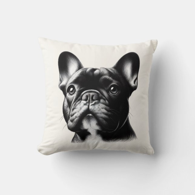 Coussin Dessin Bouledogue Français (Recto)