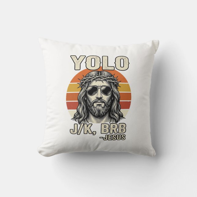 Coussin Dessin citation gravure vintage Jésus drôle couche (Recto)