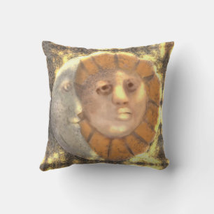 Coussin Dessin d'art de relique de symbole de soleil et de