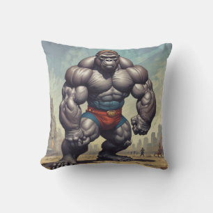 Coussin Dessin d'art pop de Gorilla Bodybuilder