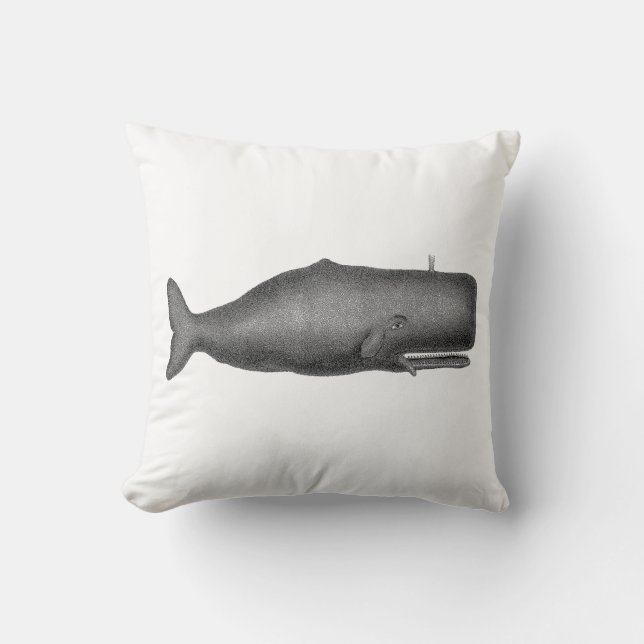 Coussin Dessin de baleine du XIXe siècle N (Recto)