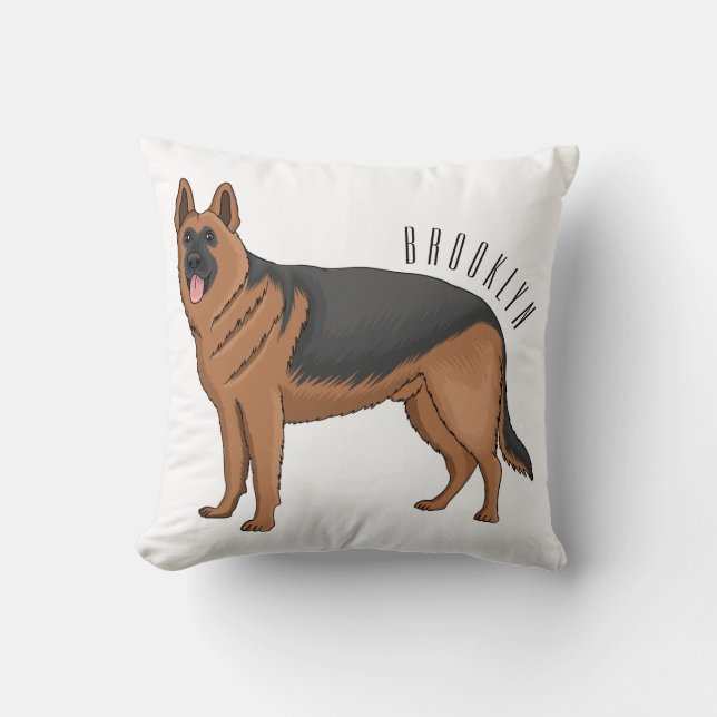 Coussin dessin de berger allemand (Recto)