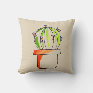 Coussin Dessin de cactus mexicain mignon
